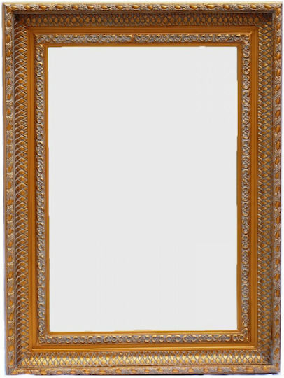 Lampiris Interiors Wandspiegel mit Gold Hölzernes Rahmen 70x50cm 1Stück