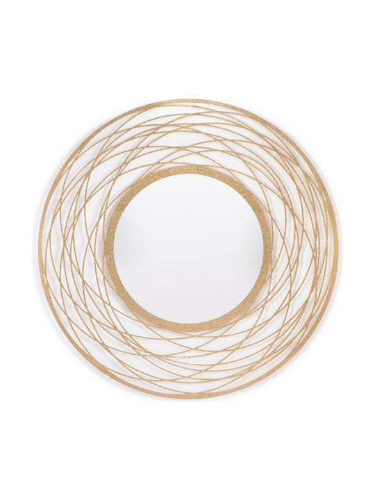 Innova Wall Mirror with Gold Plastic Frame Diameter 80cm 1pcs