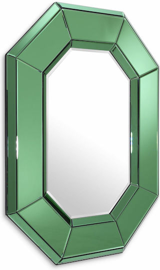 Casa Vogue Oglindă de Perete cu Verde Ramă din Sticlă 106x80cm 1buc