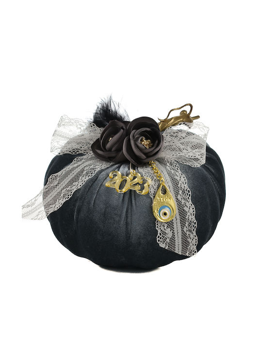 Tabletop Lucky Charm Pumpkin Gray made of Metal 1pcs