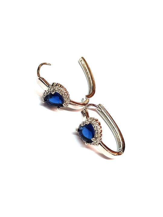 Amalfi Accessories Earrings Hoops made of Steel Gold Plated with Stones