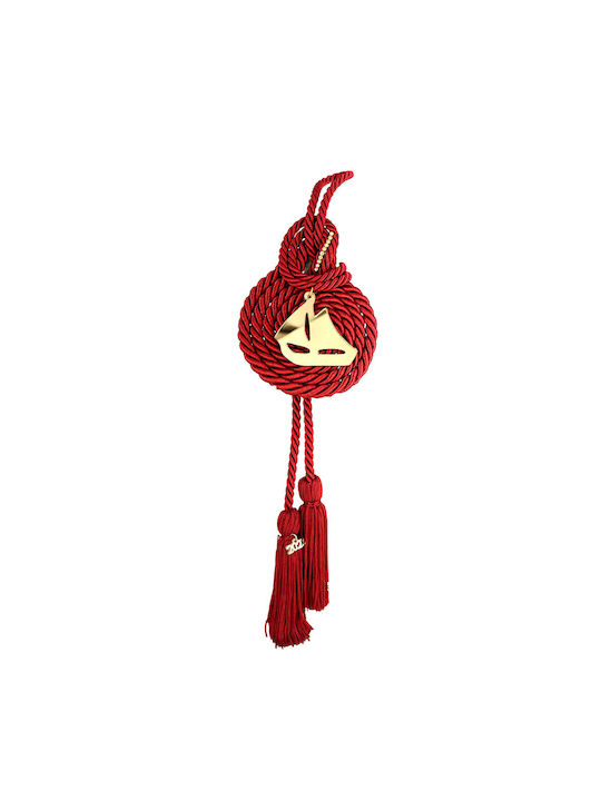 Tasoulis Jewellery Collection Κρεμαστό Γούρι Καράβι Κόκκινο από Μέταλλο