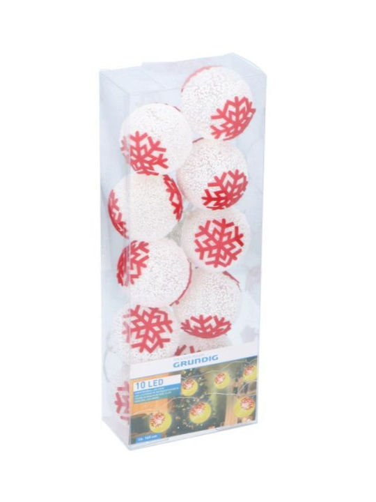 Hängendes Kugel Ornament Ornament Beleuchtet Weiß 10cm Set 4Stück