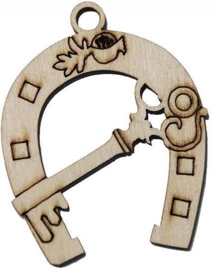 Kostibas Fashion Hanging Lucky Charm Horseshoe Beige made of Wood 10pcs