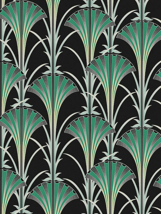 Wallpaper Vinyl Green L1000xW53cm Washable