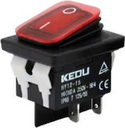 Ked 01.086.0119 Rocker Switch with Lighting Waterproof Red