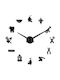 3D Wall Clock Sticker Plastic Black Ø100cm