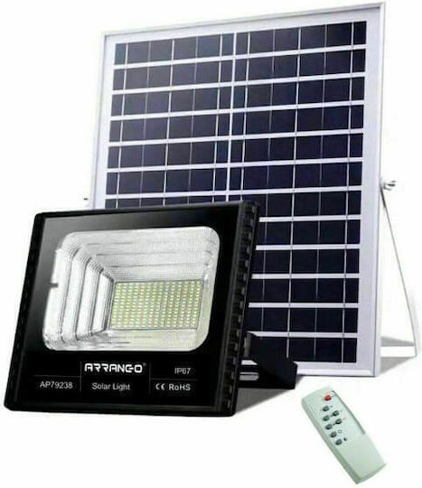 Arrango Στεγανός Ηλιακός Προβολέας LED 100W Ψυχρό Λευκό με Τηλεχειριστήριο IP65