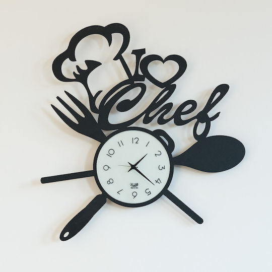 Arti E Mestieri Wall Clock Metallic Black Ø50cm