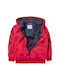 New College Windproof Boys Casual Jacket Red with Ηood