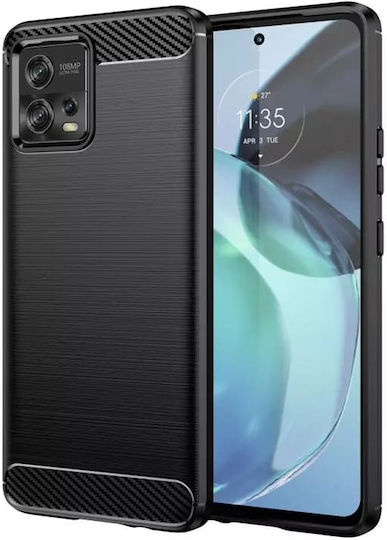 Techsuit Carbon Back Cover Silicone Black (Moto G72)