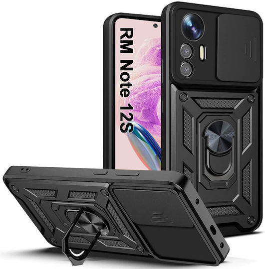 Bodycell Slide Cover Back Cover Metallic Black (Redmi Note 12S)