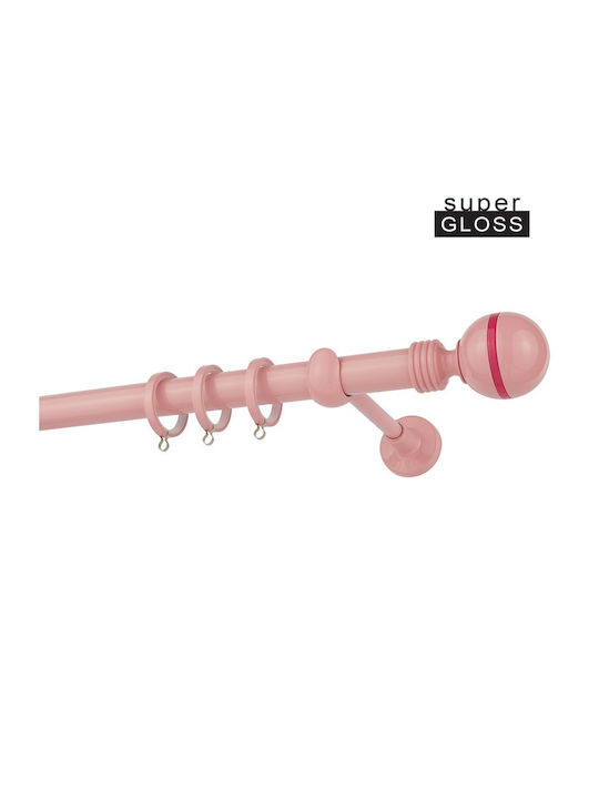 Zogometal Metallic Curtain Pole Color Pop Collection Double with Rail Φ25mm 200cm Pink