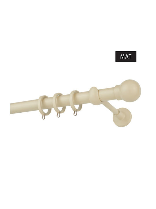 Zogometal Μεταλλικό Κουρτινόξυλο CP0058 Μονό Φ25mm 160εκ. Μπεζ