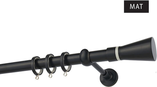 Zogometal Metallic Curtain Pole Color More Mat Collection Single Φ25mm 240cm Charcoal / Grey