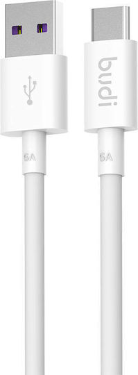 Budi USB 2.0 Kabel USB-C männlich - USB-A Weiß 1m