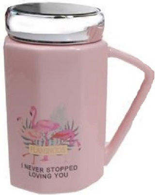 Next Flamingo Mug Ceramic with Lid Purple