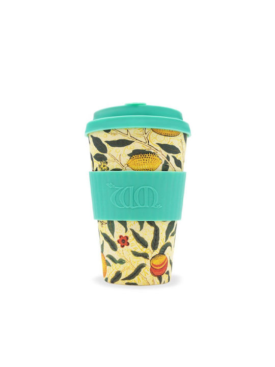 Bamboo Cup with Lid Multicolour 400ml