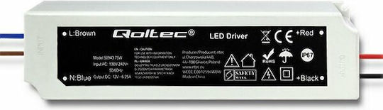 Qoltec LED Power Supply Waterproof IP67 Power 75W with Output Voltage 12V