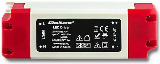 Qoltec Sursă de alimentare LED IP20 Putere 36W cu Tensiune de Ieșire 12V