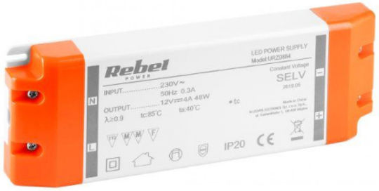 Rebel LED Power Supply Power 48W with Output Voltage 12V