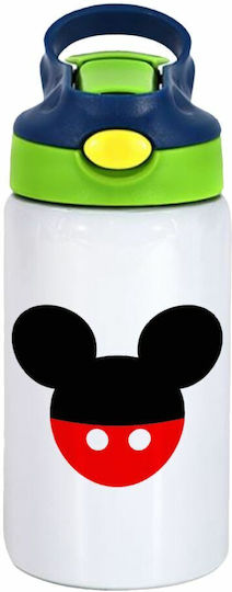 Koupakoupa Kids Water Bottle Mickey Stainless Steel with Straw White 350ml
