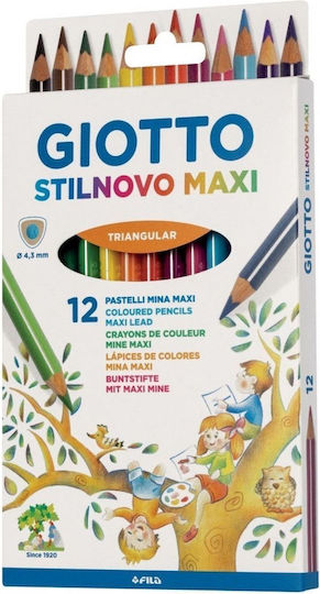 Giotto Stilnovo Set de creioane colorate cu vârf gros 12buc Pachet de 1 ambalaje
