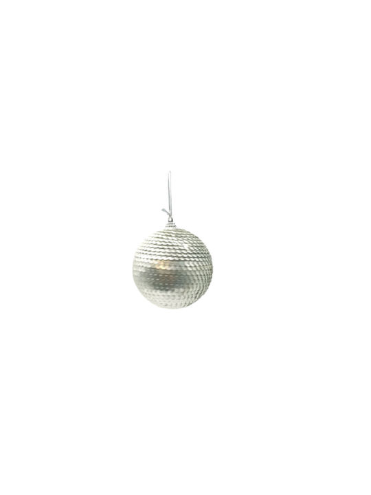Hanging Ball Ornament Ornament Silver with Sequins