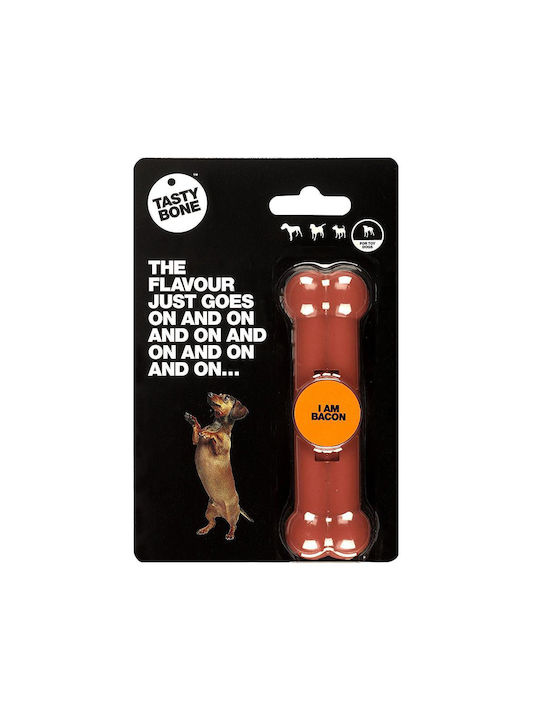 Tasty Bone Παιχνίδι Κόκκαλο Σκύλου από Καουτσούκ με Γεύση Μπέικον Large Κόκκινο 1τμχ