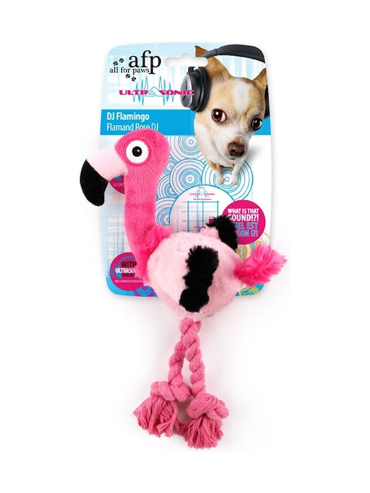 All For Paws "DJ Flamingo" Σχοινί Παιχνίδι Σκύλου με Ήχο 22εκ. Ροζ 1τμχ