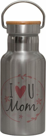 Koupakoupa I Love You Mom Stainless Steel Thermos Bottle 350ml Silver