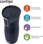 Contigo West Loop Glas Thermosflasche Rostfreier Stahl BPA-frei Schwarz 470ml mit Mundstück