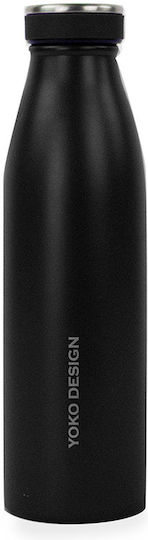 Yoko Design Flasche Thermosflasche Rostfreier Stahl BPA Frei 500ml Schwarz