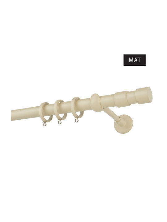 Zogometal Μεταλλικό Κουρτινόξυλο Color More Mat Collection Διπλό με Σιδηρόδρομο Φ25mm 300εκ. Ιβουάρ