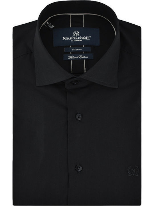 Monte Napoleone Πουκάμισο Slim-Fit Μαύρο