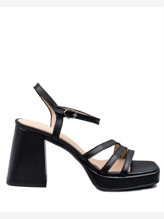 Wonders Leather Women's Sandals Iseo V Black M-5303