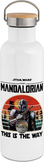 Koupakoupa Mandalorian Kids Water Bottle Star Wars Aluminium White 750ml