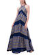 Lace Καλοκαιρινό Mini Βραδινό Φόρεμα Μπλε