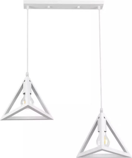 Stimeno Pendant Light White Rail with Socket E27 50cm