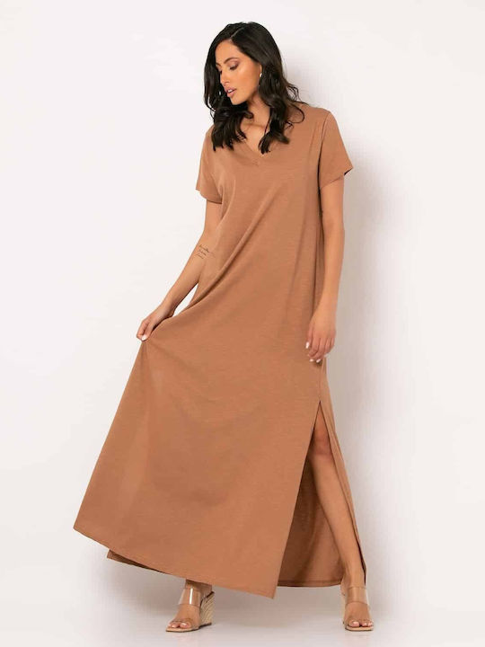 Noobass Summer Maxi Dress Brown