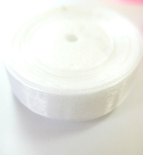 Organza Band Monochrom Weiß 50meters mit Breite 12mm