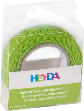 Heyda Dantelă Panglică Monocromie Verde 2metri cu lățime 15mm