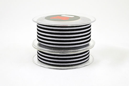 Kappa Decor Velvet Ribbon Striped Black 9m 1pcs