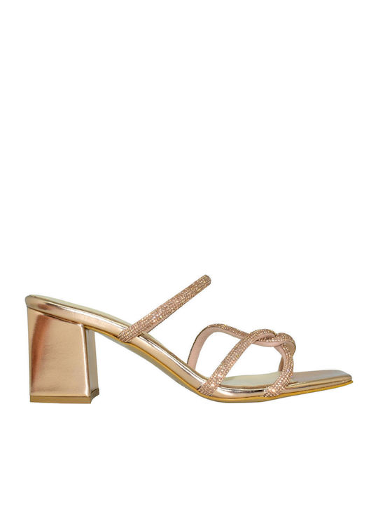 Repo Leder Sandalen mit Strass Gold
