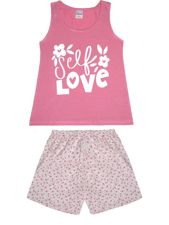 Pretty Baby Set Top & Bottom Kids Summer Cotton Pyjamas Pink