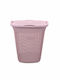 Wäschekorb aus Kunststoff mit Deckel 48x36x57cm Rosa
