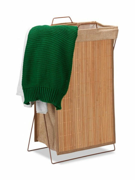 Relaxdays Wäschekorb aus Bamboo Faltbar mit Deckel 38x22x61cm Braun
