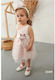 Bonito Baby Rosa Taufset Kleidung mit Haar-Accessoires & Kleid aus Tüll 2Stück