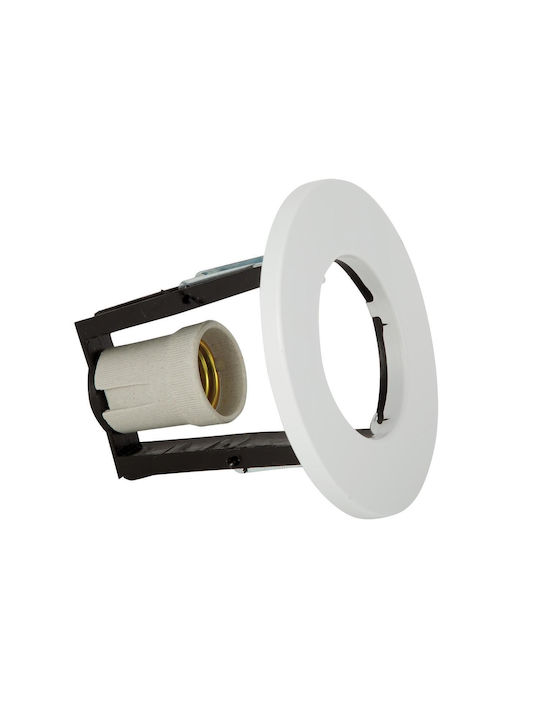 VK Lighting Rotund Metalic Cadru pentru Spoturi E27 Alb 12.5x12.5cm. 1buc
