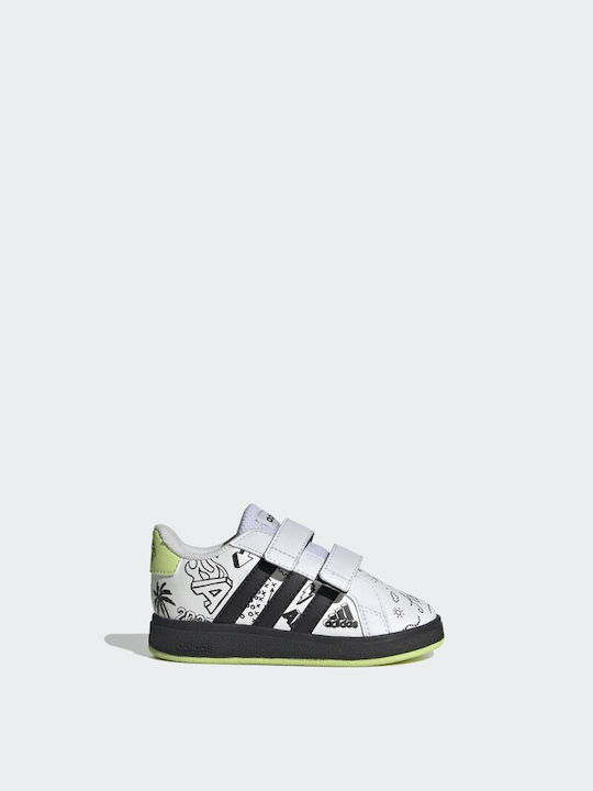 Adidas Kids Sneakers Grand Court 2.0 with Straps Cloud White / Core Black / Pulse Lime